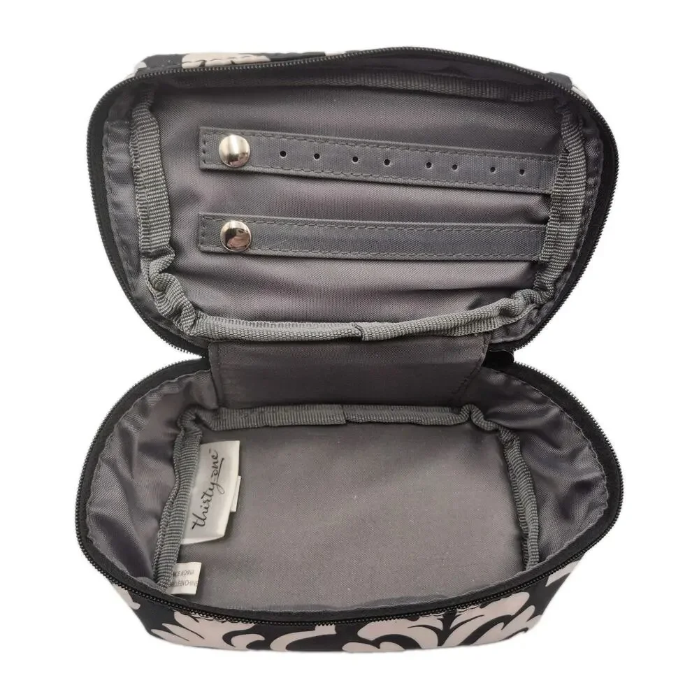 Thirty-one Black White Soft-side Travel Jewelry Organizer 5.5x3.5x3